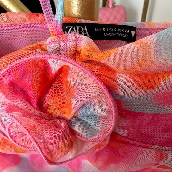 NWOT ZARA FLORAL TULLE DRESS - Picture 7 of 7